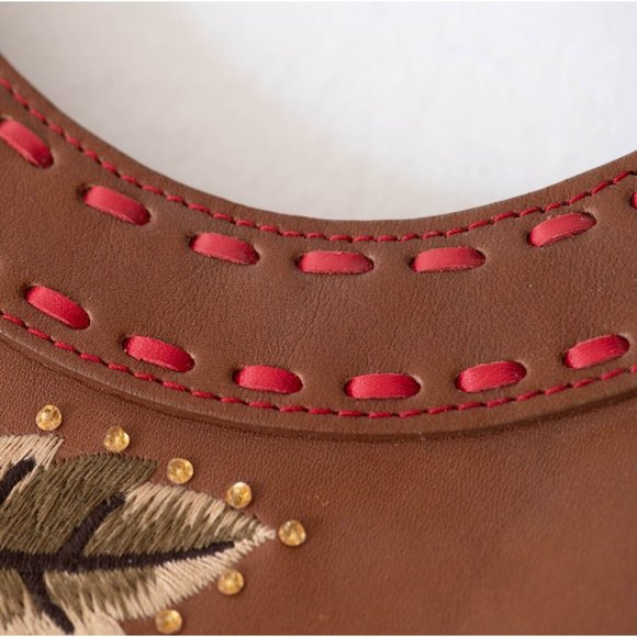 Isabella Fiore Vintage Y2K Western Floral Embroidered Rambling Rose Boho Handbag - Picture 9 of 9